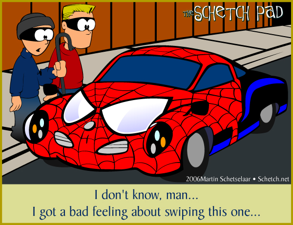 Because we all know that if there's anything a superhero like Spidey needs, it's a highly customized, 40-year-old VW.